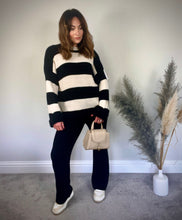 Load image into Gallery viewer, BLACK STRIPED KNIT SET

