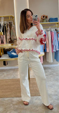 Load image into Gallery viewer, SOFT STRETCH DENIM WIDE LEG TROUSERS - off white
