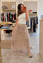 Load image into Gallery viewer, TULLE MAXI SKIRT-latté
