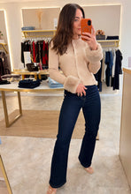 Load image into Gallery viewer, FUR CUFF RIBBED KNIT CARDI - camel
