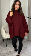 Load image into Gallery viewer, BURGUNDY OVERSIZED KNIT JUMPER
