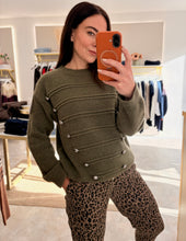 Load image into Gallery viewer, MILITARY BUTTON KNIT JUMPER - khaki
