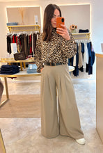 Load image into Gallery viewer, BELTED WIDE LEG TROUSERS - taupe
