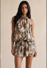 Load image into Gallery viewer, BROWN TIE DYE HALTER NECK PLAYSUIT
