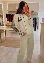 Load image into Gallery viewer, LA CALIFORNIA VASITY KNIT CARDIGAN - cream/brown
