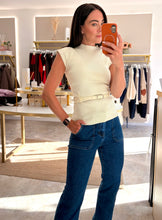 Load image into Gallery viewer, BELTED CAP SLEEVE TOP - cream
