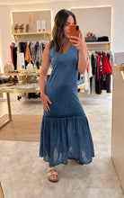 Load image into Gallery viewer, DENIM BLUE TIERED MAXI DRESS
