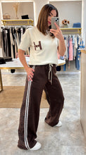 Load image into Gallery viewer, LEOPARD CONTRAST STRIPE CONTRAST TROUSERS - brown
