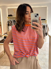 Load image into Gallery viewer, LILAC/ORANGE STRIPE (optional) KNOT TOP
