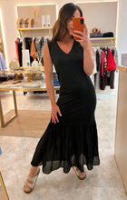 Load image into Gallery viewer, BLACK TIERED MAXI DRESS
