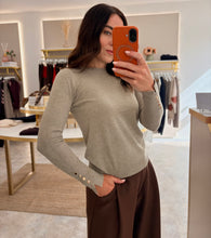 Load image into Gallery viewer, BASIC FINE KNIT JUMPER WITH BUTTON DETAIL - oatmeal
