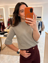 Load image into Gallery viewer, ELBOW LENGTH FRILL SLEEVE KNIT  - mushroom

