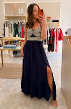 Load image into Gallery viewer, NAVY CONTRAST BODY MAXI DRESS
