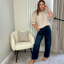 Load image into Gallery viewer, RELAXED DARK DENIM BARREL LEG JEANS
