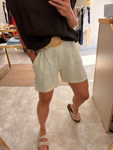 Load image into Gallery viewer, LINEN BLEND BELTED SHORTS- beige
