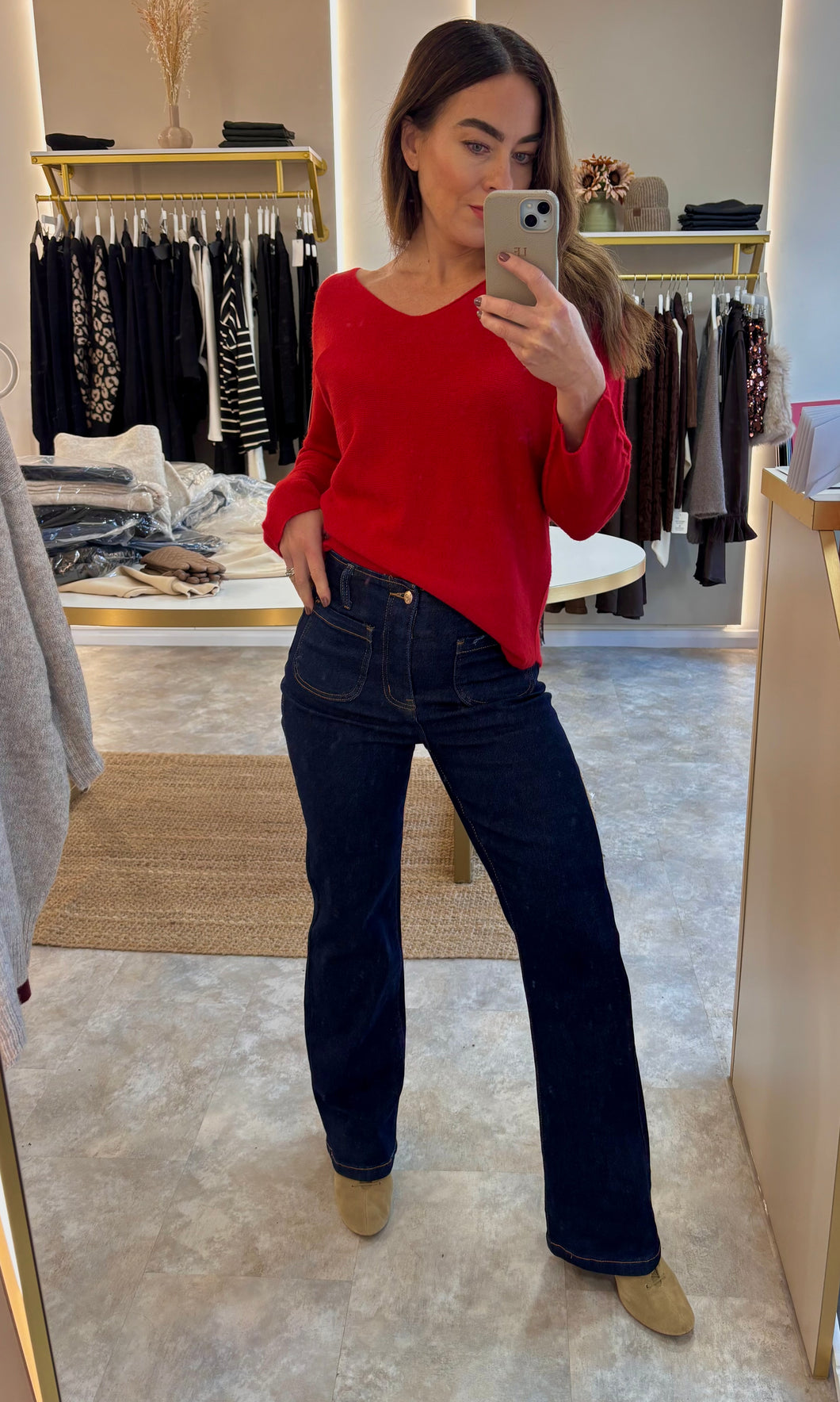 DARK DENIM FRONT POCKET JEANS