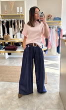 Load image into Gallery viewer, INDIGO WIDE LEG POCKET TROUSERS

