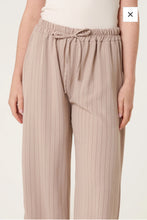 Load image into Gallery viewer, ELASTICATED PINSTRIPE WIDE LEG TROUSERS

