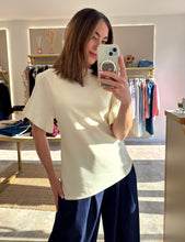 Load image into Gallery viewer, SCULPTED SPLIT SLEEVE ASYMMETRIC SCUBA TOP
