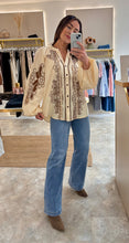 Load image into Gallery viewer, BEIGE OVERSIZED EMBROIDERED BLOUSE
