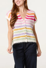 Load image into Gallery viewer, STRIPED COLOURFUL KNIT VEST CARDIGAN
