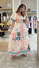 Load image into Gallery viewer, TROPICAL SMOCKED MIDAXI DRESS

