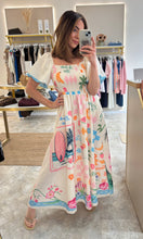 Load image into Gallery viewer, TROPICAL SMOCKED MIDAXI DRESS
