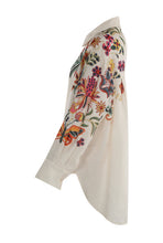 Load image into Gallery viewer, CREAM EMBROIDERED TRIBAL SHIRT
