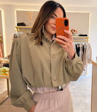 Load image into Gallery viewer, CROPPED BOMBER JACKET taupe

