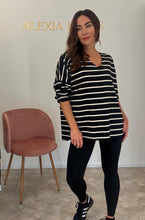 Load image into Gallery viewer, MONOCHROME STRIPE BASIC OVERSIZED TOP
