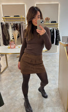 Load image into Gallery viewer, BROWN SUEDETTE MINI SKIRT
