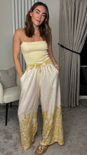 Load image into Gallery viewer, YELLOW PATTERN WIDE LEG ELASTICATED WAIST TROUSERS
