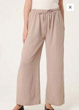 Load image into Gallery viewer, ELASTICATED PINSTRIPE WIDE LEG TROUSERS
