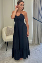 Load image into Gallery viewer, HALTERNECK NECKLACE DETAIL DRESS-BLACK
