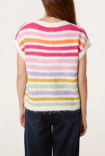 Load image into Gallery viewer, STRIPED COLOURFUL KNIT VEST CARDIGAN
