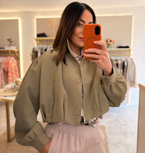 Load image into Gallery viewer, CROPPED BOMBER JACKET taupe
