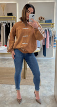 Load image into Gallery viewer, CARAMEL TOGGLE DETAIL ZIP JACKET
