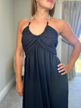 Load image into Gallery viewer, HALTERNECK NECKLACE DETAIL DRESS-BLACK
