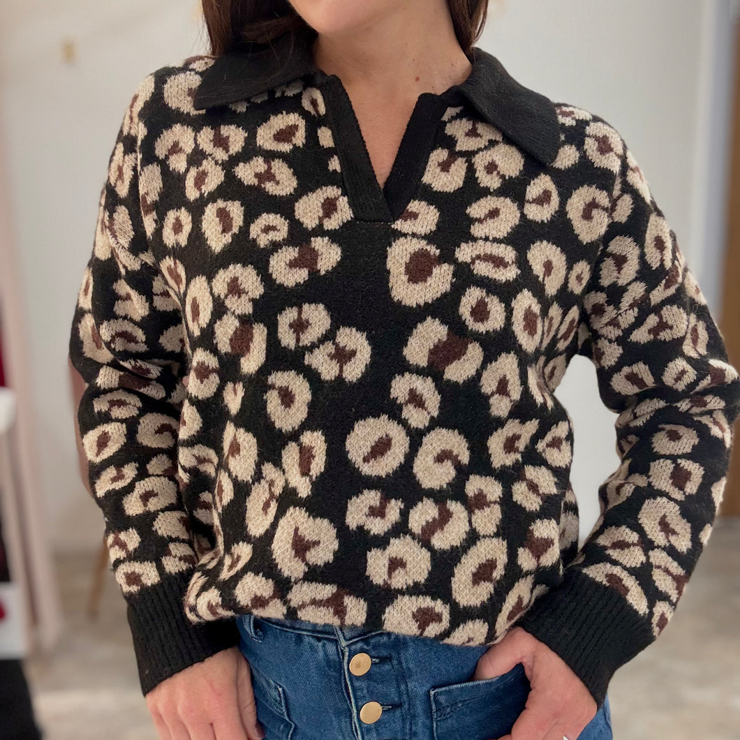 THE LEOARD COLLAR KNIT