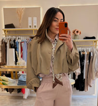 Load image into Gallery viewer, CROPPED BOMBER JACKET taupe
