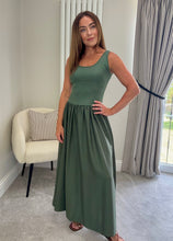 Load image into Gallery viewer, RIB VEST SKIRT DRESS- KHAKI
