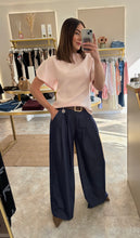 Load image into Gallery viewer, INDIGO WIDE LEG POCKET TROUSERS

