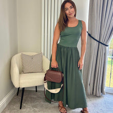 Load image into Gallery viewer, RIB VEST SKIRT DRESS- KHAKI
