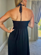 Load image into Gallery viewer, HALTERNECK NECKLACE DETAIL DRESS-BLACK
