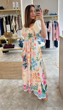 Load image into Gallery viewer, TROPICAL SMOCKED MIDAXI DRESS

