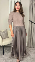 Load image into Gallery viewer, MINK PLEATED SKIRT JUMPER DRESS
