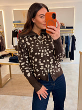 Load image into Gallery viewer, FUNNEL NECK DEER PRINT CARDIGAN - brown
