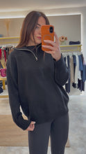 Load and play video in Gallery viewer, SOFT QUARTER ZIP KNIT - black
