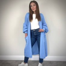 Load image into Gallery viewer, BABY BLUE LONG LENGTH CARDIGAN
